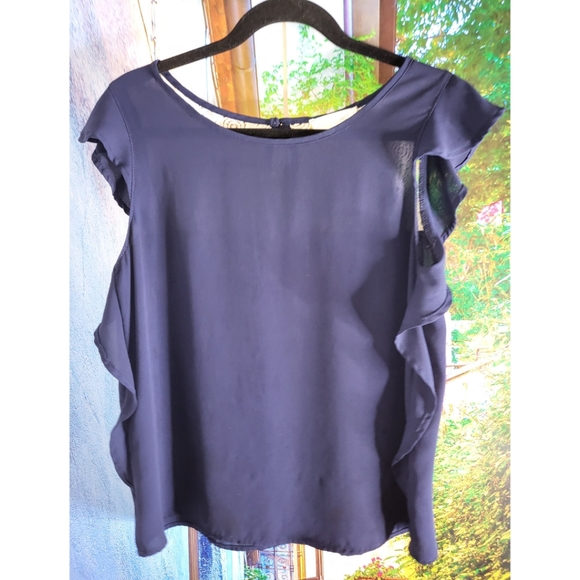 Peach Love California - Navy Blue Sheer Top - Picture 1 of 4